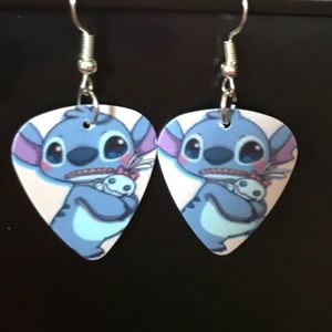 Disney’s Stitch Guitar Pick Earrings Style 2